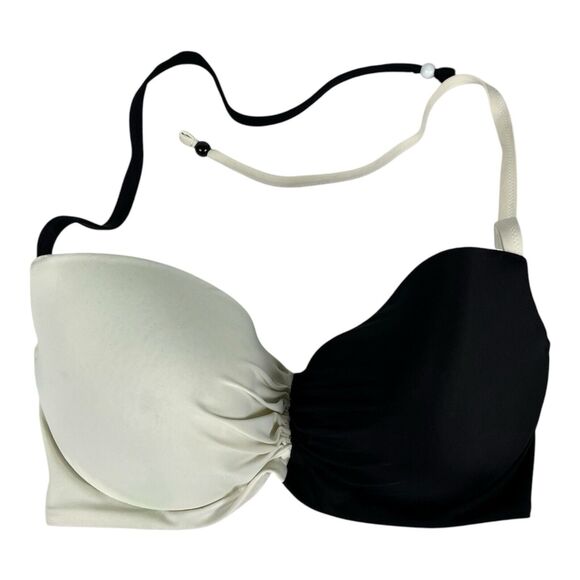 Victoria's Secret Other - Victoria Secret Swim Bikini Top 36DD Fabulous Black White Colorblock Vintage